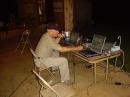 Tim (KC0PA) working late at night on the 20m SSB station.