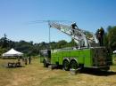 The Mercer Island Fire Department lending us a much welcomed assist in raising the antenna.