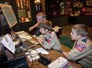 Scouts learn about HF digital communications at the PSK station.