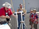 Preparations are being made for one of the random satellite QSOs attempted throughout the day.