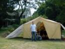 John, N1JBN, at the operating tent. A small 500 watt Honda generator powered the ventilation fan.
