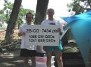 Jeff (KI0RO) and Larry (W0QE) at the end of Field Day.  We were a little tired when this was taken!