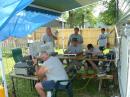 The KB8GOY TEAM. of W8RCM &amp; son Ricky, KC8TJB, W8PKG,KC8MAD taking the picture, KB8GOY logging with my son KC8ZYE on the vhf station.KC8WVZ,KC8ZGZ were inside the trailer on 20 enjoying the ac. Temps were in the 90's.