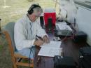 Scott, N4RI (who made 98% of our groups CW QSOs) is busy at the key!   