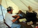 N0AX hard at work in the CW Tent. (KE7V Photo)