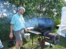 George K9TRV manning the barbeque. George ably maintained the culinary excellence that ARROW is known for.
