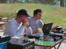 Bill Hedrick, ABØDH observing the CW technique of contest veteran Nick Elias, N3AIU who managed over 700 CW QSO's this Field Day