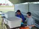 BILL, W4GRW AND SON JOSH, KG4EGC WORKING THE GOTA STATION.