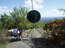 N2UO operating from High Point, NJ. Vegetation is a real problem from this location, unless you can have the dish 20 feet high.