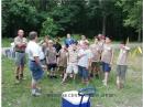 CLASS IS IN SESSION AS BILL, W3AOK EXPLAINS TO THE TROOP SOME OF THE MANY ASPECTS OF AMATEUR RADIO..ALONG WITH DICK, W3RM AT OUR INFO TABLE, THE BOYS ARE EXPOSED TO MANY HANDOUTS AND MAGAZINES OF HAM RADIO.