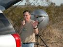 Here's Paul, N6DN, with his 5.7 and 10 GHz system.