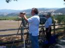Dennis, WA6NIA, working 24 GHz in the Santa Ynez Valley, cm94wo, while Doug, K6JEY, looks on.