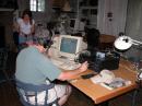 KS2G, Mel at the SSB station with K2RED, Gail of CQ Magazine, in the background.
