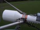 HB9BBD feed mounted at the focal point of his 33' dish