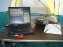 Field Day station inside tent.