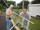 N3NJM and KI4FON assemble the VHF array.