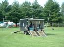 One of the trailer stations for CW/ SSB.  When someone checked their generator oil level, they forgot to turn it off (3 in the morning), and got sprayed with motor oil. HiHi.
