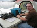 Mike WB8EVI shows off his portable packet KA Node.