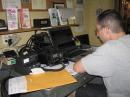MARC Director Nick Bernice, W2NAB operates PSK early Sunday morning.  His station has been set-up in front of the normal emergency dispatch desk.