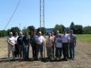 The W7AIA Tower Crew. The Radiall/Larsen Antenna Mfg plant is in the background