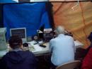 W3EOT shows us young'uns how REAL CW operators work under solar power -- even on a rainy day!  The rig is WA3I's trusty Drake TR-7 -- they just don't make them like they used to!