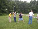 N3IUJ tries not to lose his head while helping setup K3QBD's Field Day directional.  He is a member of the Christiana Amateur Radio Emergency Services, an organization of Amateur Radio volunteers supporting the New Castle County, Delaware area.