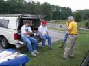 N3UZ, WA3BZT, WA3I and W3URR tailgate on the back of W3URR's solar powered Ford truck.  The solar panels provide emergency power for K3QBD.