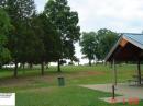 A view up the hill to the operations area for the CW and SSB setups.