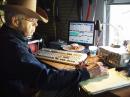 Dick W9RVP operating the Long Wire Station on 40M CW.