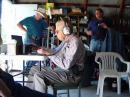 Dick W9RVP "Concentrating" on 40M CW.  Visitors? What visitors?