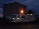 CW/Phone station located in this command center, fully fitted with generators and lights. Nice never having to run out at night to re-fuel that generator!
TH3jr beam visible on top of abandoned building...