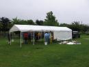 Setting up the carports as shelter.