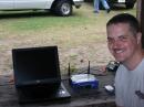 Gavin, KD7GJB (Pictured) and John, KI4MYZ made sure that our network stayed up during Field Day.  Could not have done it without them!