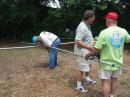 Barry, K5VIP, Bill our VP, WF4R, and Leo, KC4LEO, continue putting the final touches on the antenna.