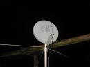 Side view of the satellite TV ham antenna.