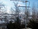 My limited antenna setup.. Cushcraft 4 ele  for 144, 6 ele yagi for 432 (broken.. used a verticle instead) and a homebrew dipole for 220.