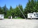 Tower going up with new portable tilting base