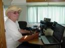 Terry (NV8E) with his Yaesu FT-847 on 75 meters taking them as fast as he could get them considering the poor band conditions on 75 meters.