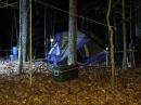 The tent after dark.