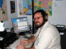 K8ND operating the contest from Station #1 at the Signal Point Station. There are four KW stations at the PJ2T station.