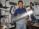 ON4BCB holding a 23 cm feed

