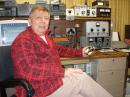 DAN, Ni9Y, holding the J-47 straight key plugged into the AT-1 transmitter.