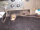 The ship's key is to the right and is bolted to the paper shelf and permanently wired in.  My personal key is shown in front. The Scott SLR-F receiver is above.