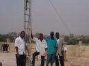 Richard (on left) and friends who helped with the antenna.