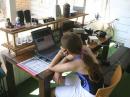 Our camera-shy youth operator, eleven-year-old Alessandra, at the control point on Sunday