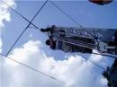 Lonnie Underwood KI4EED up the tower. Photo by Russel Taylor KC8GBE