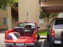 Another picture of my station in the bed of my Nissan Pickup in Hillsboro OR.  Notice the mag mount HF vertical on top of the cab.
