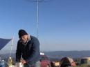 Operator and head chef, Frank, KB7NJV with the Hex-Beam antenna above.