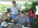 Alexis-WP3ZN making a few ajustments to the HF equipment before gettin on the air