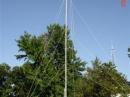 On loan from the Johnson County KS. Sheriff's dept. was this 100'+ portable E. C. S. tower with HF beam and 440 repeater antenna on top. Very impressive!